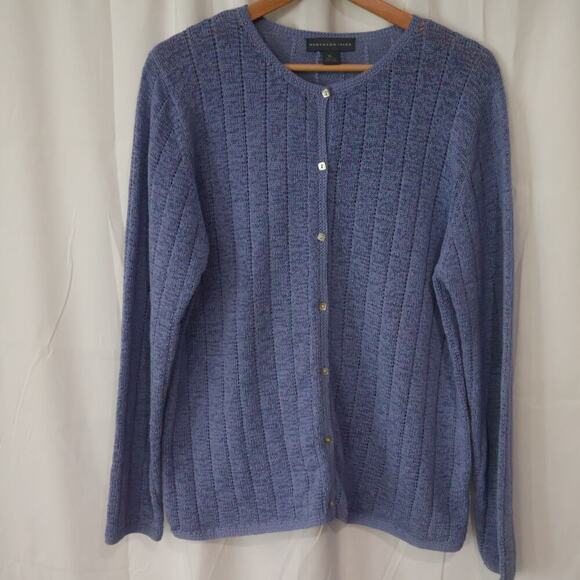 Northern Isles Lite Blue Cardigan Sweater XL, Pearl buttons, Excellent condition - Picture 15 of 16